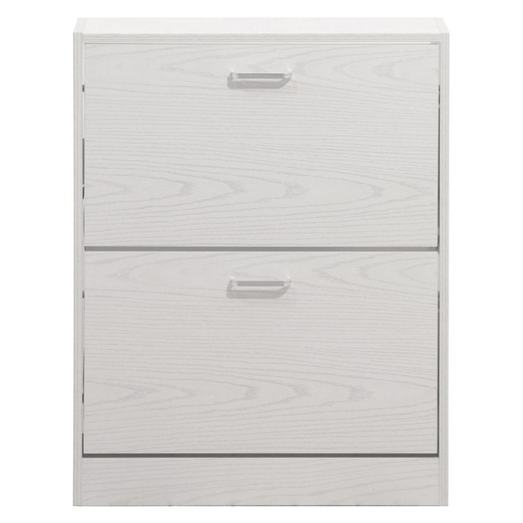 Scarpiera salvaspazio 2 ante 63x80 cm in legno rovere sbiancato