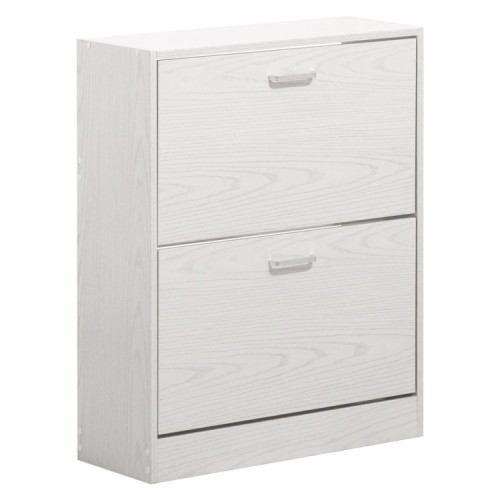 Scarpiera salvaspazio 2 ante 63x80 cm in legno rovere sbiancato