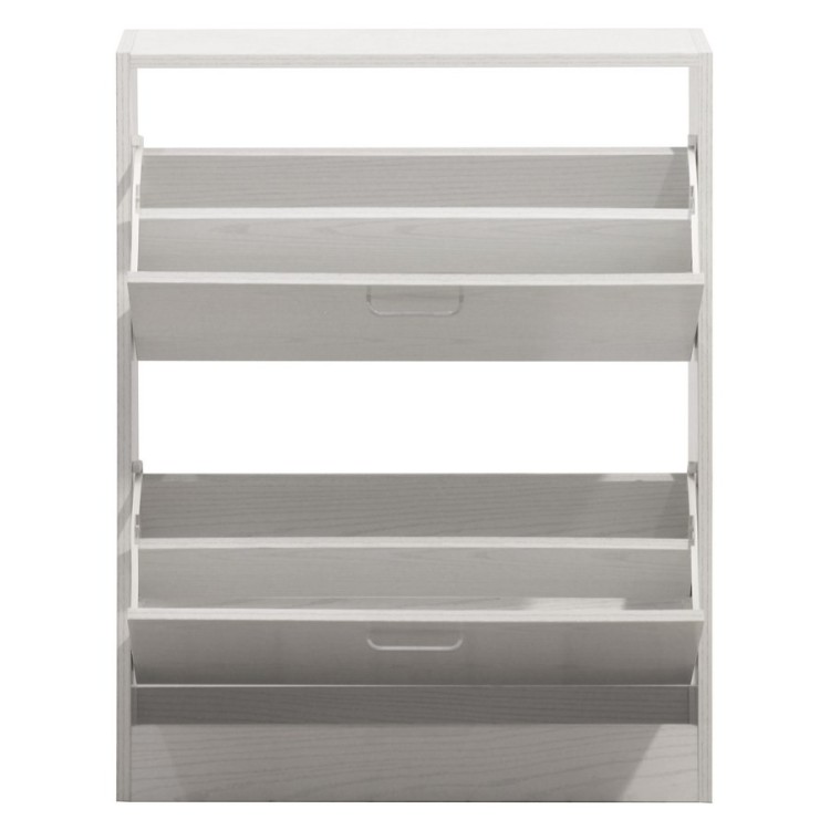 Scarpiera salvaspazio 2 ante 63x80 cm in legno rovere sbiancato