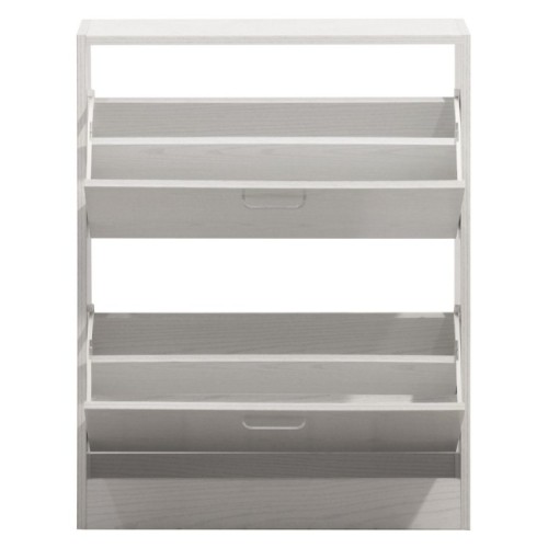 Scarpiera salvaspazio 2 ante 63x80 cm in legno rovere sbiancato
