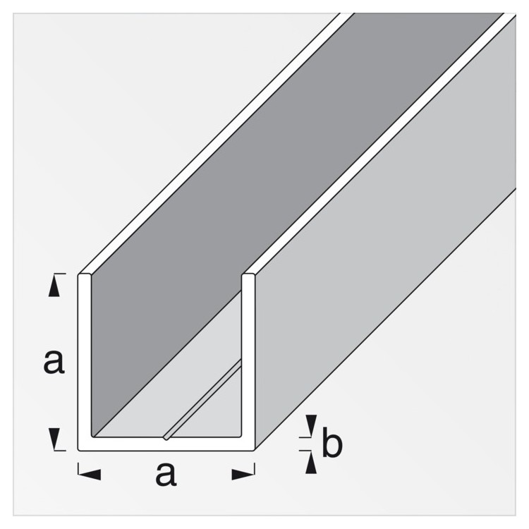 Quadrato a U - Bianco 1 metro