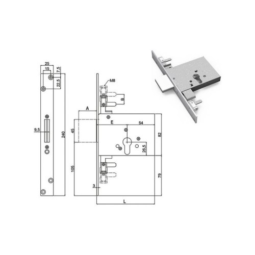 SERRATURA SECUREMME INF. CI TRI 2053