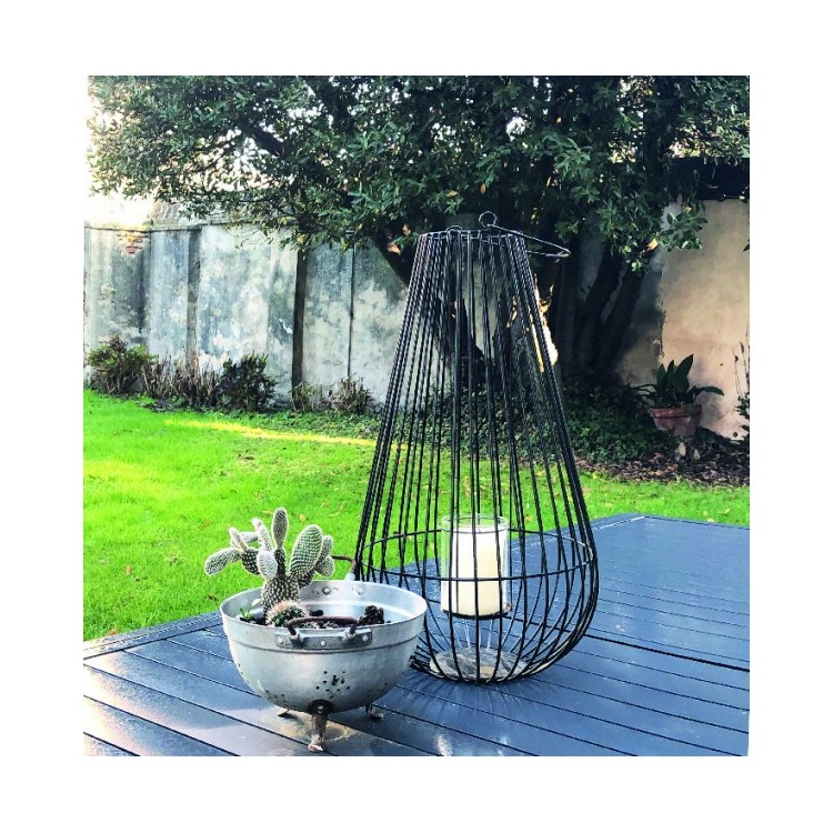 Lanterna LONDON con portacandela in vetro