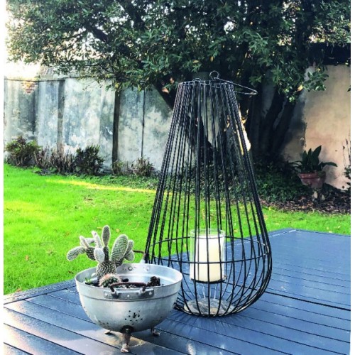 Lanterna LONDON con portacandela in vetro