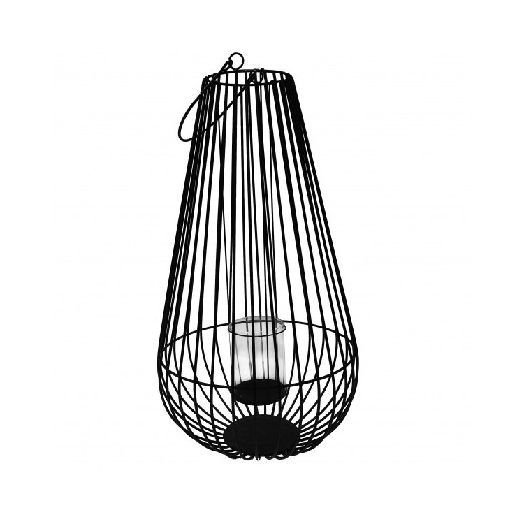 Lanterna LONDON con portacandela in vetro