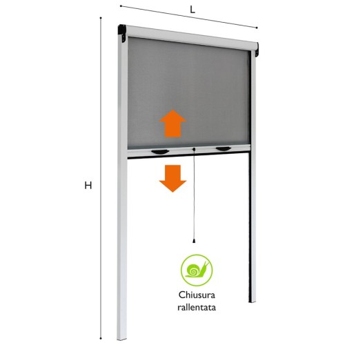 Kit zanzariera finestra verticale in alluminio 110 x 150 cm