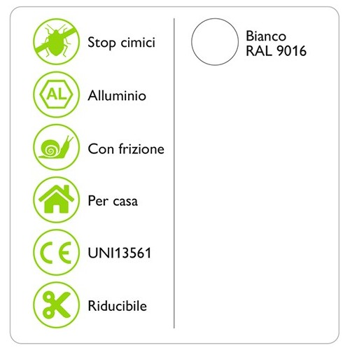 Kit zanzariera finestra verticale in alluminio 110 x 150 cm