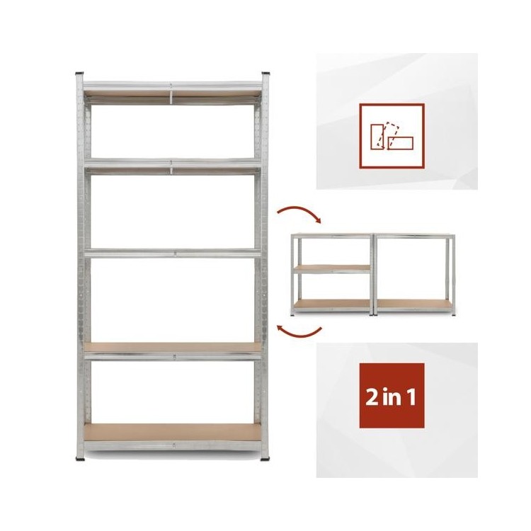 kit Scaffale 5 piani 180X90X40 CM - 875KG