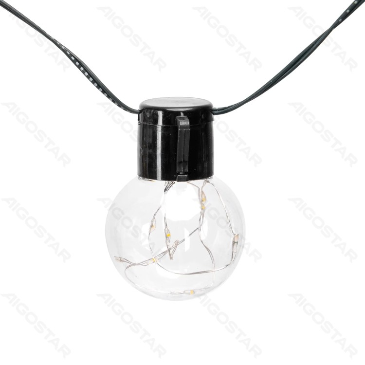 Catena luminosa solare  con filo in rame, luce calda, 5 mt