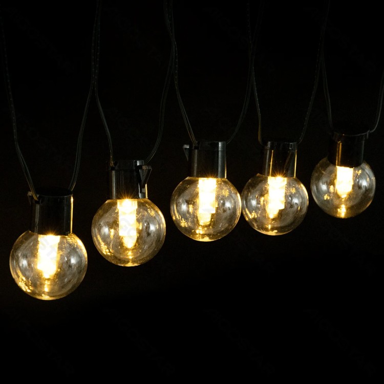 Catena luminosa solare con luci tonde, luce calda, 5m