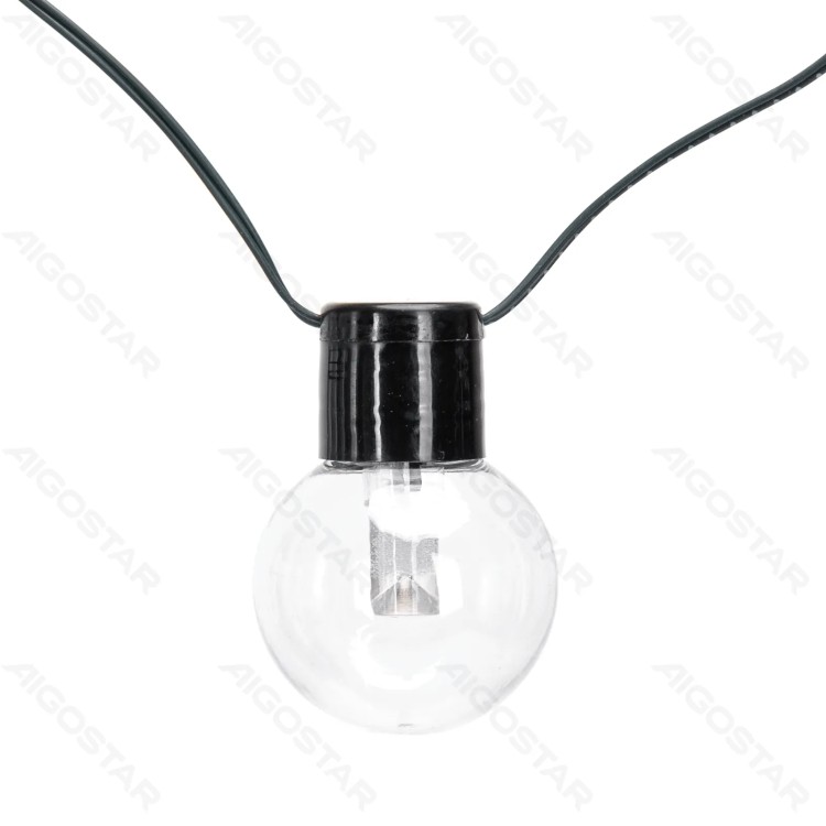 Catena luminosa solare  con luci tonde bianche, luce fredda, 10mt