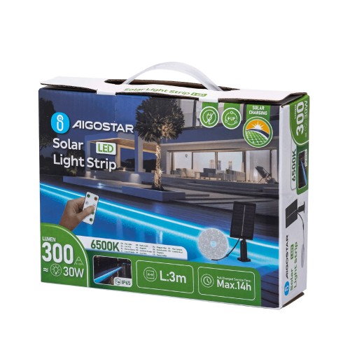 Striscia LED Solare 3mt IP65 6500K 30W