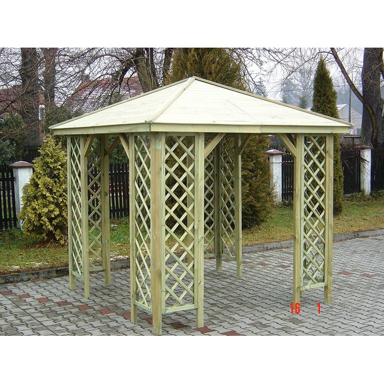 Gazebo In Legno Dim. 235x235x200cm