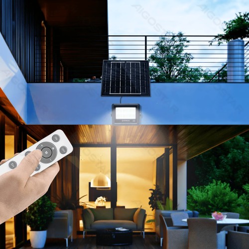 Faro led 50 watt con pannello solare da esterno