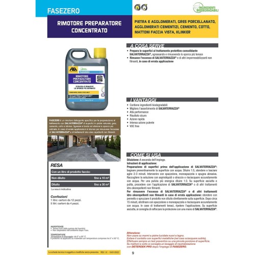 FILA FASE ZERO LT.1 rimotore detergente preparatore concentrato