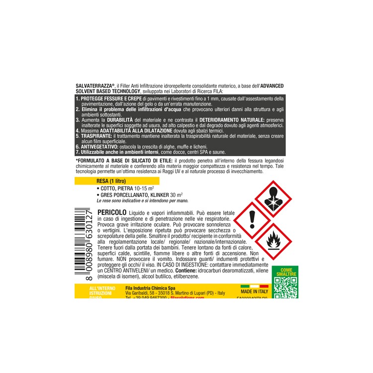 SALVATERRAZZA l'anti infiltrazione consolidante trasparente 1lt