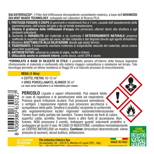 SALVATERRAZZA l'anti infiltrazione consolidante trasparente 1lt