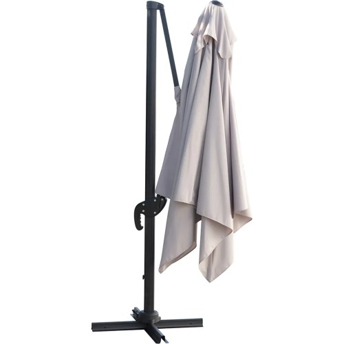 Ombrellone da Giardino Quadrato 3x3 m - Tortora - Lampara Deluxe