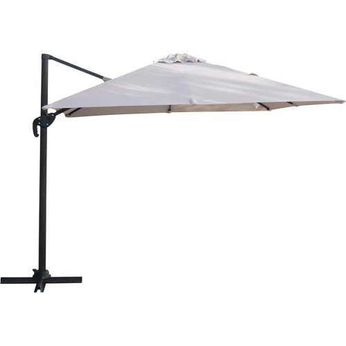 Ombrellone da Giardino Quadrato 3x3 m - Tortora - Lampara Deluxe