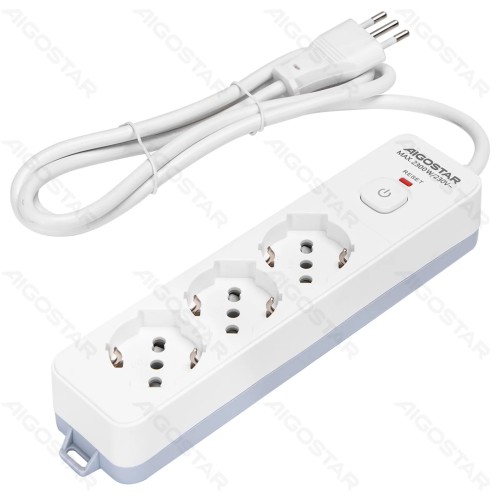 Multipresa a 3 vie con interruttore 10A 1,5MT