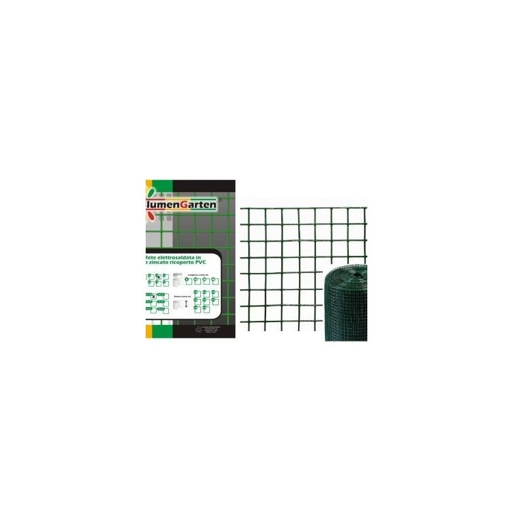 Rete elettrosaldata zincata e plastificata 12,5x12,5 mm H60