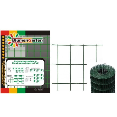 Rete elettrosaldata zincata e plastificata 75x50 mm