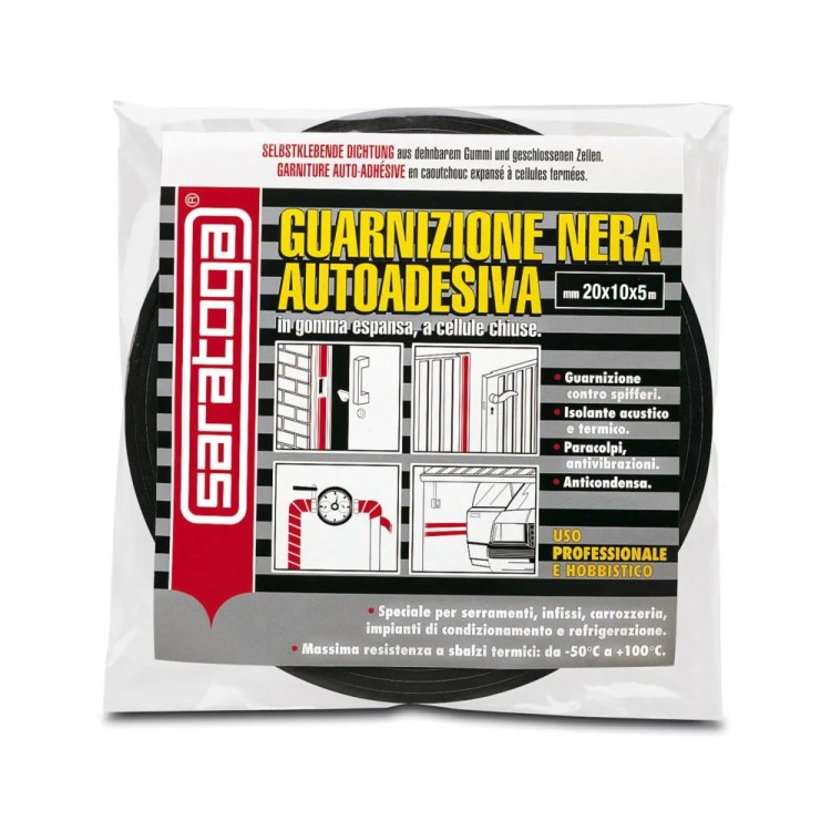 Guarnizione in gomma espansa a cellule chiuse.