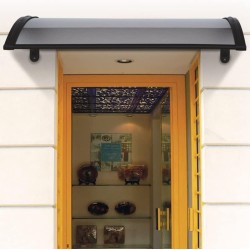 VERDELOOK Naxos, Pensilina modulabile tettoia in policarbonato compatto, 120x80 cm, bianco satinato