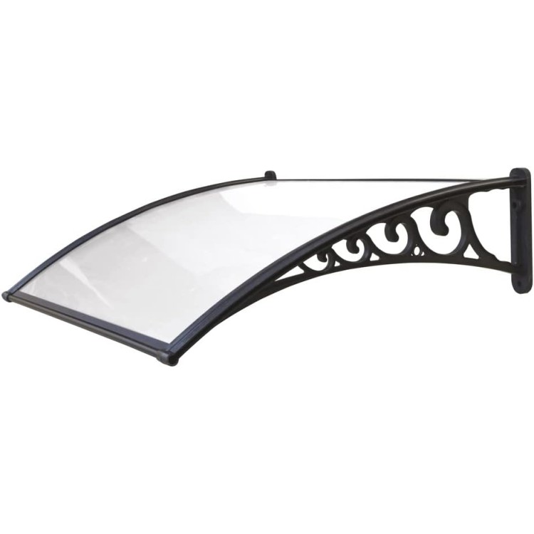 VERDELOOK Naxos, Pensilina modulabile tettoia in policarbonato compatto, 120x80 cm, bianco satinato