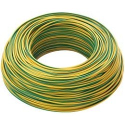 CAVO UNIPOLARE 6 MM GIALLO/VERDE, MATASSA 100 M