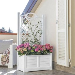 FIORIERA SEPARE' CON GRIGLIATO SPALLIERA 80X42,5X150H BIANCA 120 LT 2