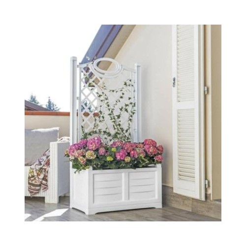 FIORIERA SEPARE' CON GRIGLIATO SPALLIERA 80X42,5X150H BIANCA 120 LT