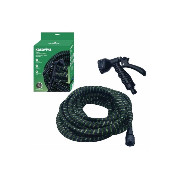 Tubo Irrigazione da Giardino Estensibile Tech + Pistola 15 Metri