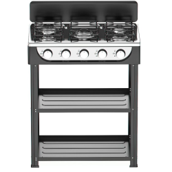 Cucina Portatile Fornello STAYLUX a Gas 5 fuochi 65 cm Nero