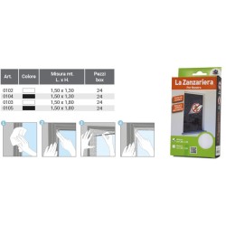 LA ZANZARIERA PER FINESTRA 150X180cm NERA 2