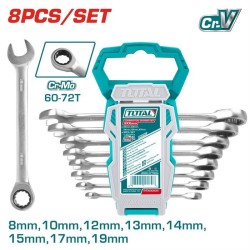 Set 8 Chiavi a Cricchetto 8-19 mm TOTAL | Utensili Meccanica