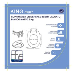 Copriwater Universale MDF Bianco Opaco King | Sedile WC Matte 2