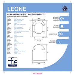 Copriwater in mdf laccato bianco Leone 2