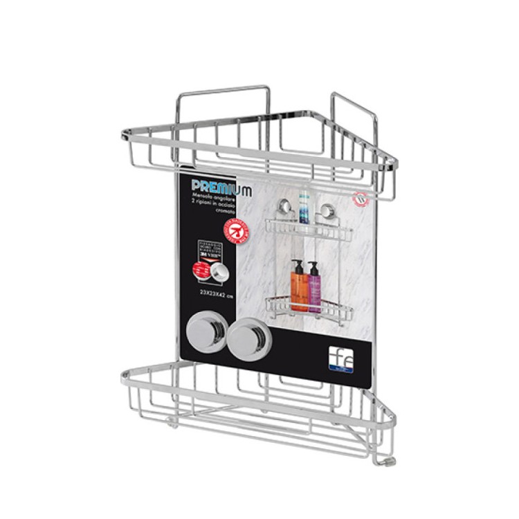 Mensola angolare due ripiani linea Premium