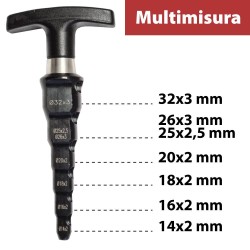 SBAVATORE CALIBRATORE IN ACCIAIO PER TUBO MULTISTRATO 2