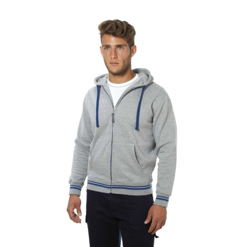FELPA SAN FELICE ZIP LUNGA E CAPPELLO GRIGIA - XL