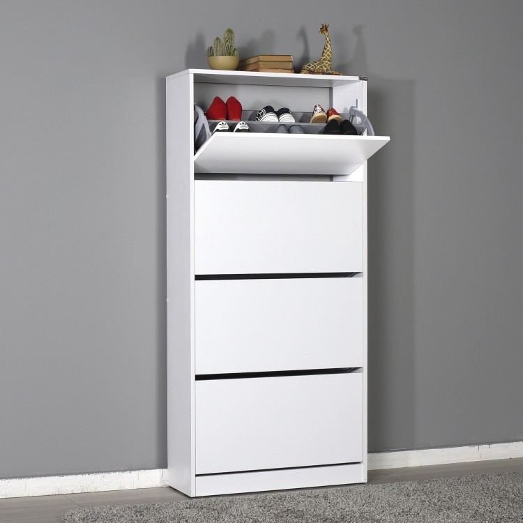 SCARPIERA 4 ANTE RIBALTA 73X157X26 CM - Bianco