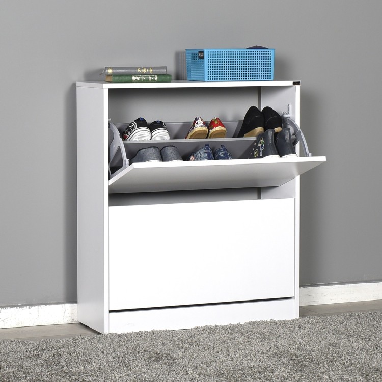 SCARPIERA 2 ANTE RIBALTA 73X84X26 cm bianco