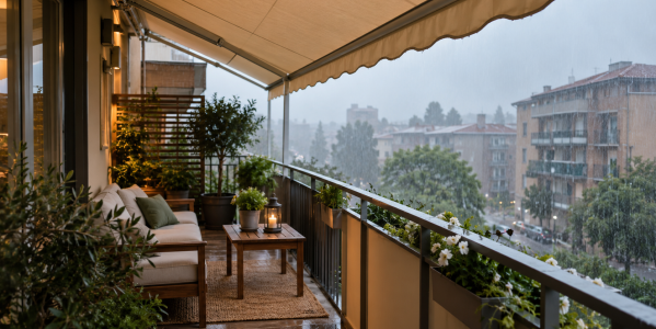 Come proteggere il balcone dalla pioggia